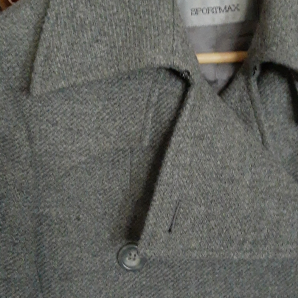SPORTMAX Wool Alpaca Blend Trench Jacket Size 8/42 - Picture 4 of 16